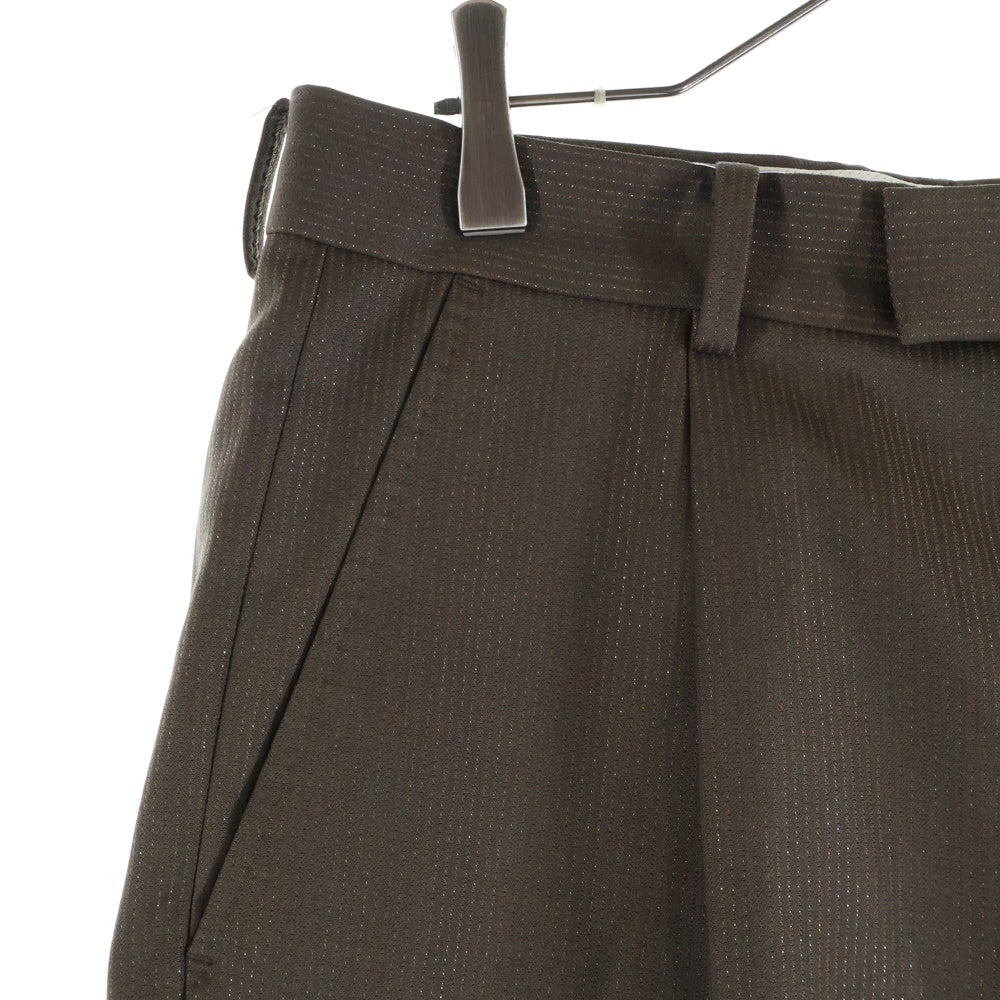 WACKO MARIA(ワコマリア) DORMEUIL / GLITTER PLEATED TROUSERS TYPE-2 ドーメル レインボー グリッター プリーツトラウザー スラックスパンツ ブラウン