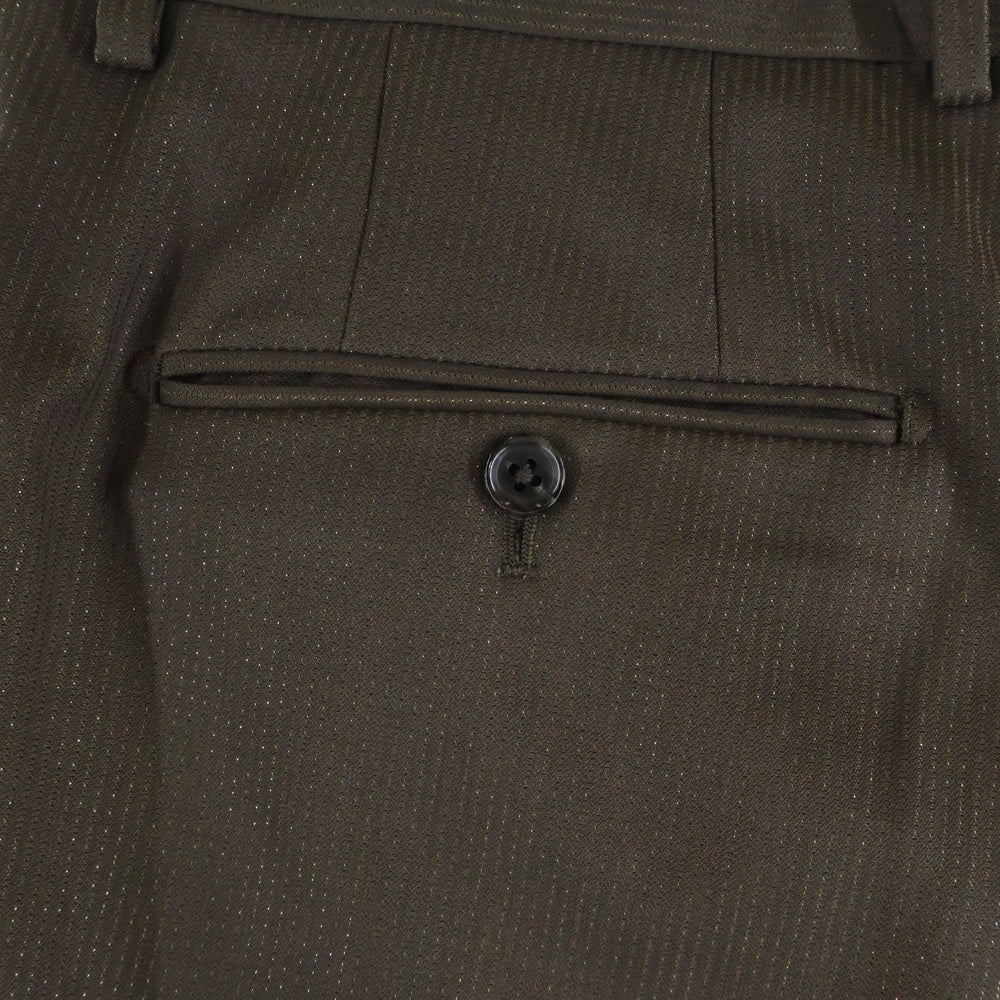 WACKO MARIA(ワコマリア) DORMEUIL / GLITTER PLEATED TROUSERS TYPE-2 ドーメル レインボー グリッター プリーツトラウザー スラックスパンツ ブラウン
