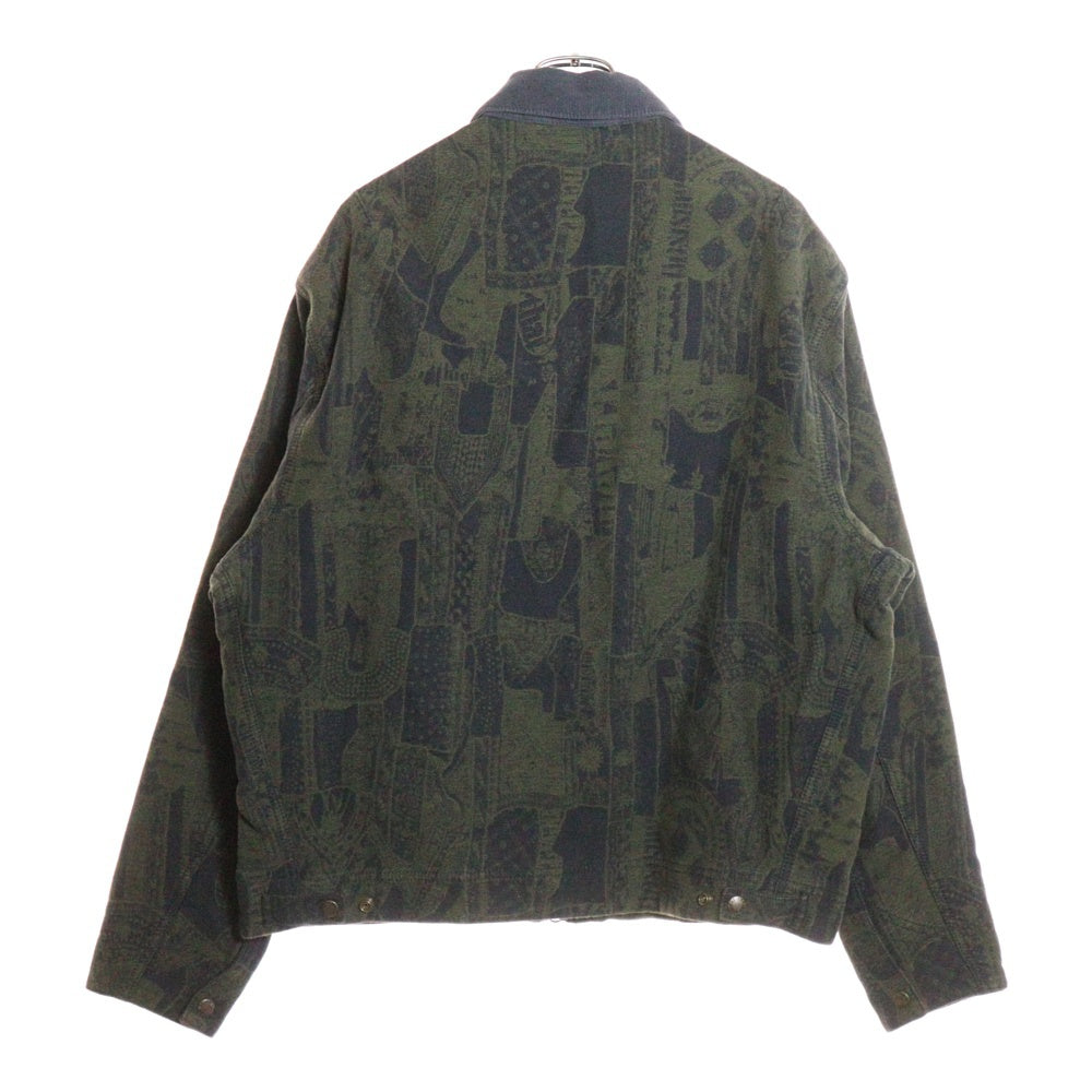 THISISNEVERTHAT(ディスイズネバーザット) 21AW CRAZY WORK JACKET NAVY クレイジーワークジャケット ロゴ刺繍 総柄 ダブルジップワークジャケット オリーブ/ネイビー TN243WOWLS08