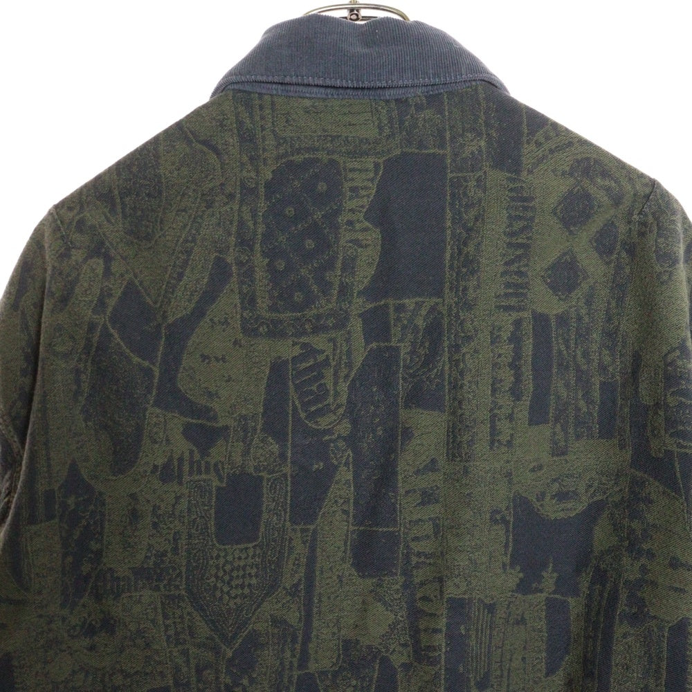 THISISNEVERTHAT(ディスイズネバーザット) 21AW CRAZY WORK JACKET NAVY クレイジーワークジャケット ロゴ刺繍 総柄 ダブルジップワークジャケット オリーブ/ネイビー TN243WOWLS08