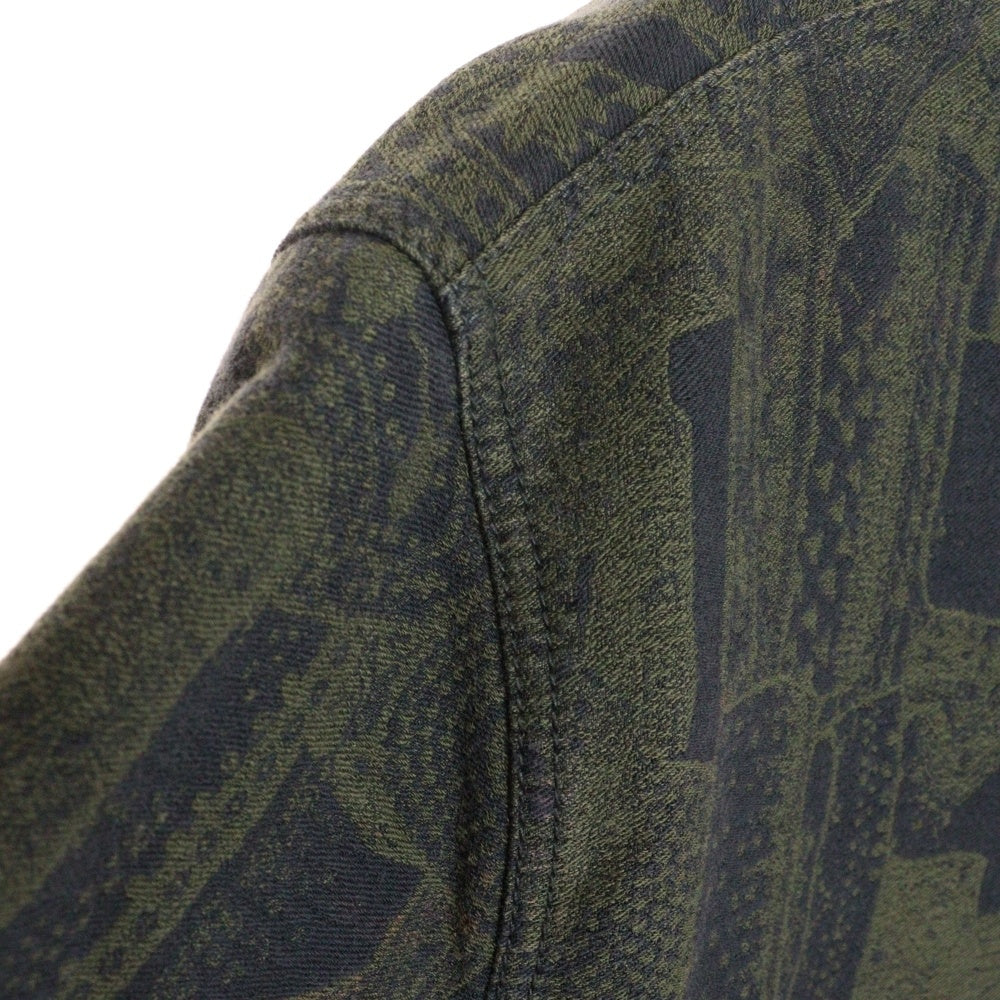 THISISNEVERTHAT(ディスイズネバーザット) 21AW CRAZY WORK JACKET NAVY クレイジーワークジャケット ロゴ刺繍 総柄 ダブルジップワークジャケット オリーブ/ネイビー TN243WOWLS08