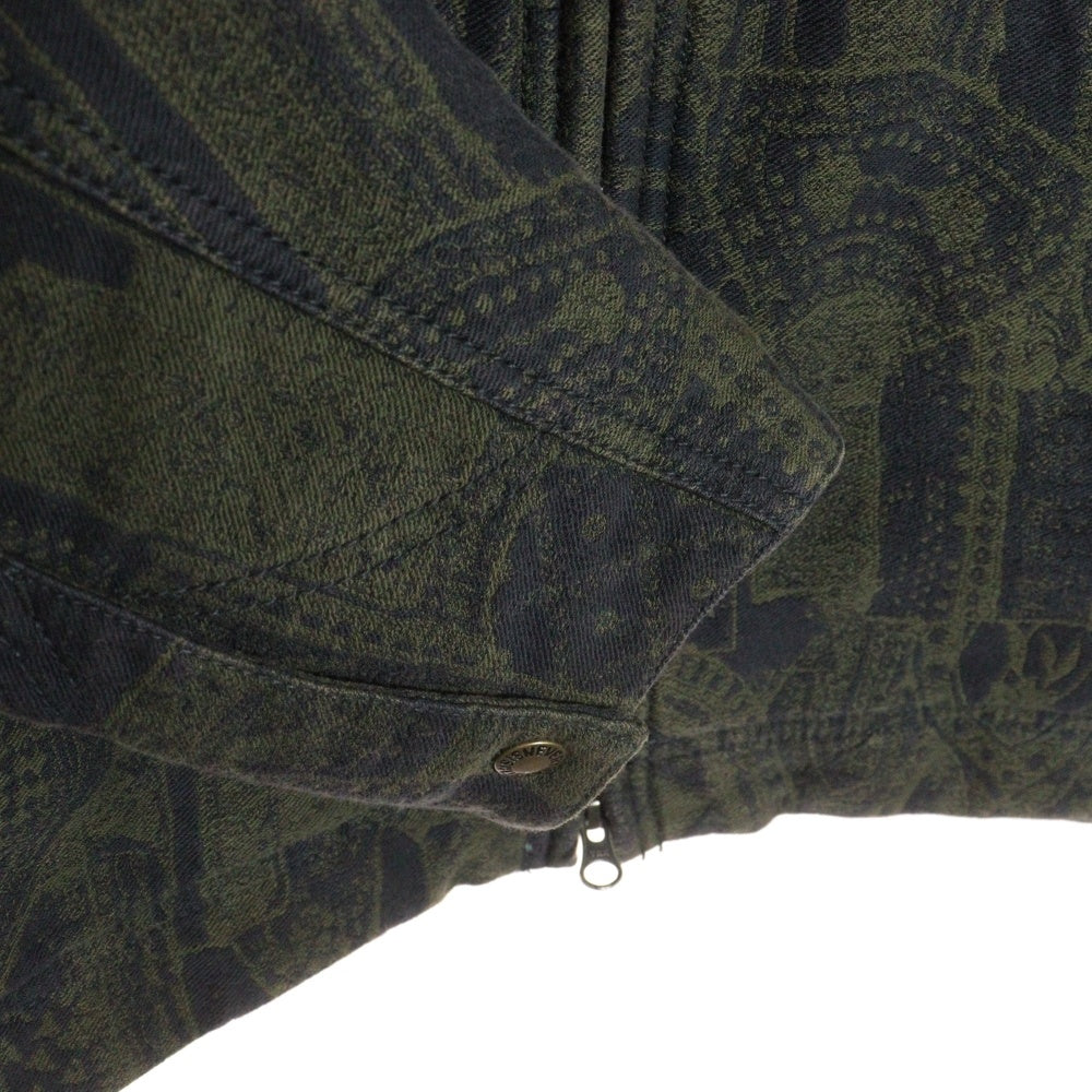 THISISNEVERTHAT(ディスイズネバーザット) 21AW CRAZY WORK JACKET NAVY クレイジーワークジャケット ロゴ刺繍 総柄 ダブルジップワークジャケット オリーブ/ネイビー TN243WOWLS08