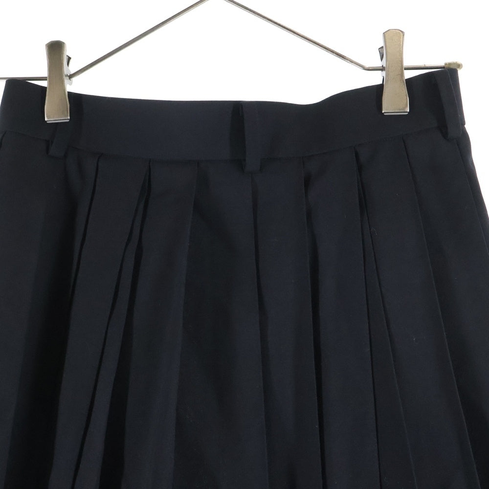 Sacai(サカイ) 22AW SUITING×CHIFFON LAYERED PLEATS SKIRT スーティング シフォン レイヤード プリーツスカート レディース ブラック 22-06052