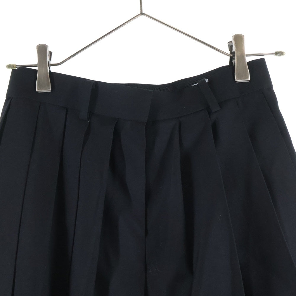 Sacai(サカイ) 22AW SUITING×CHIFFON LAYERED PLEATS SKIRT スーティング シフォン レイヤード プリーツスカート レディース ブラック 22-06052