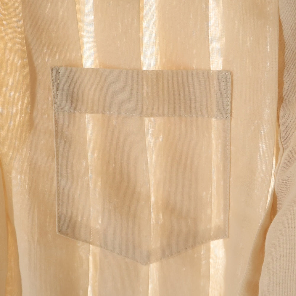 Sacai(サカイ) 22SS プリーツ シアー ポンチョブラウス 長袖シャツ レディース ベージュ 22-06118