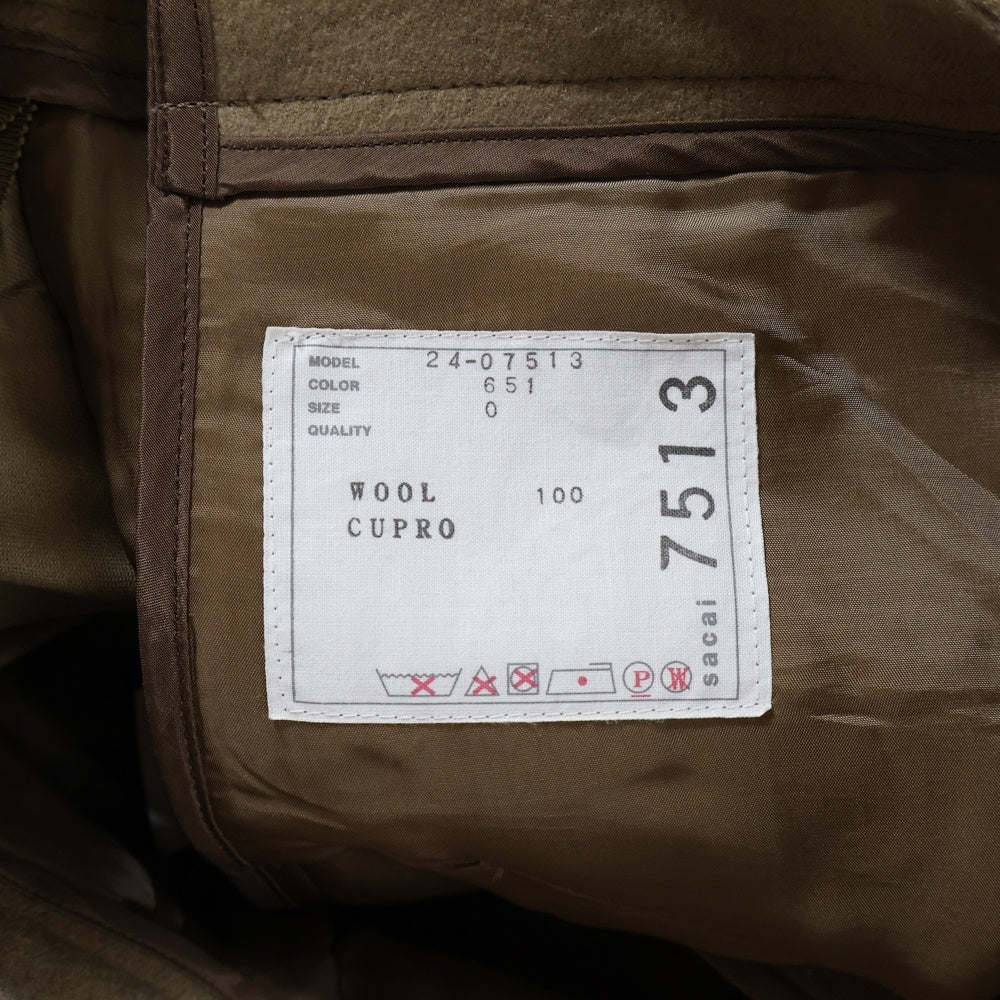 Sacai(サカイ) マルチボタンデザイン メルトン ウール ショートパンツ レディース ブラウン 24-07513