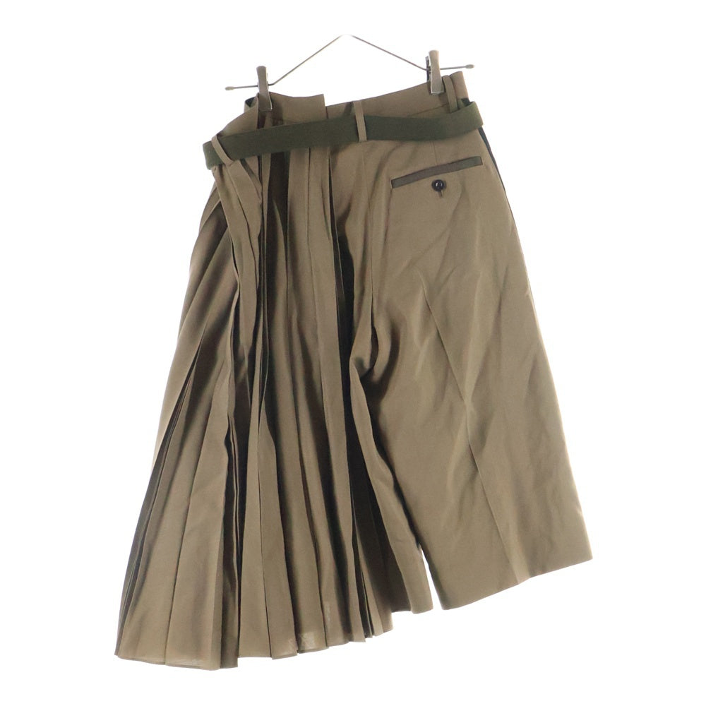 Sacai(サカイ) ベルト付き アシンメトリーデザイン プリーツスカート レディース ブラウン 20-05133