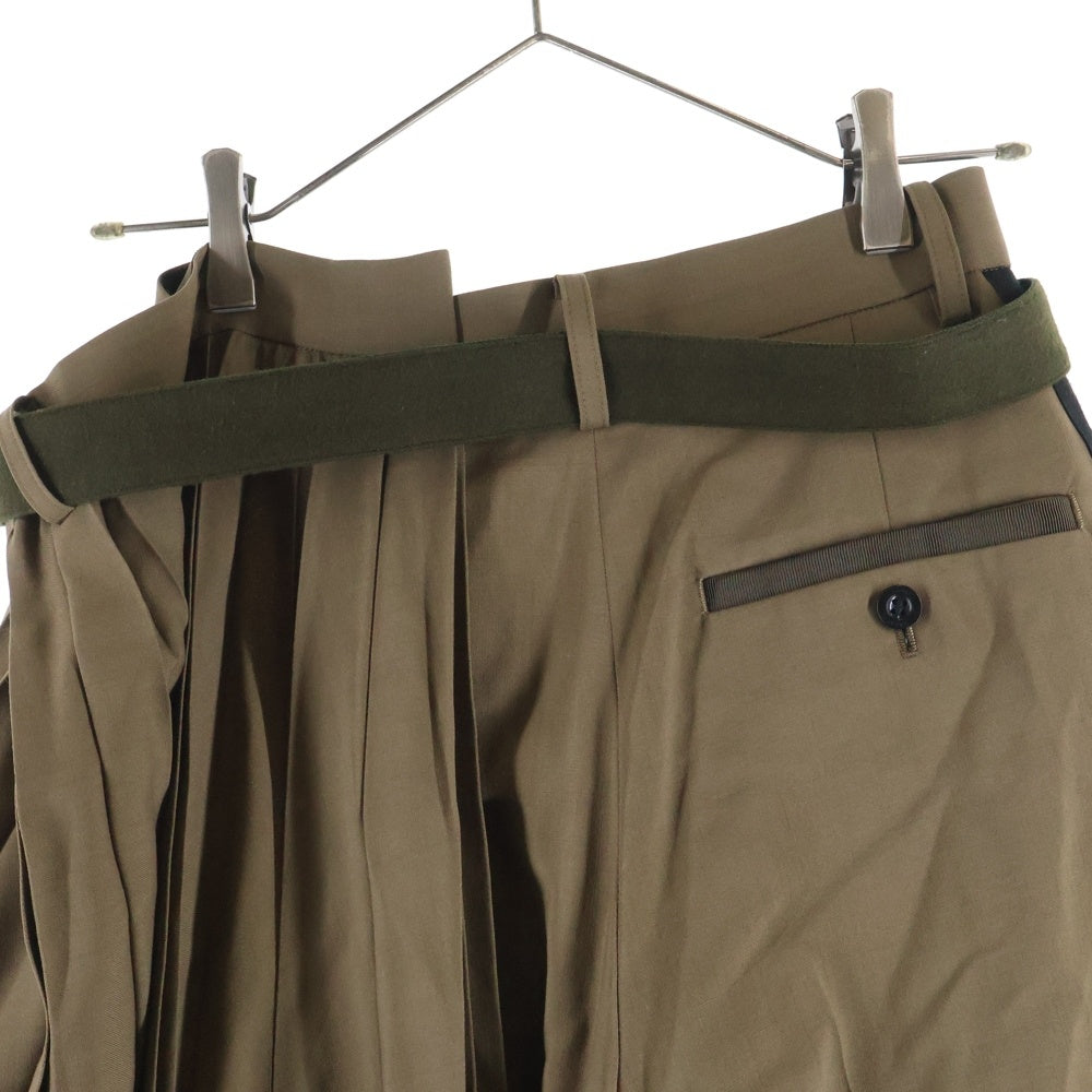 Sacai(サカイ) ベルト付き アシンメトリーデザイン プリーツスカート レディース ブラウン 20-05133