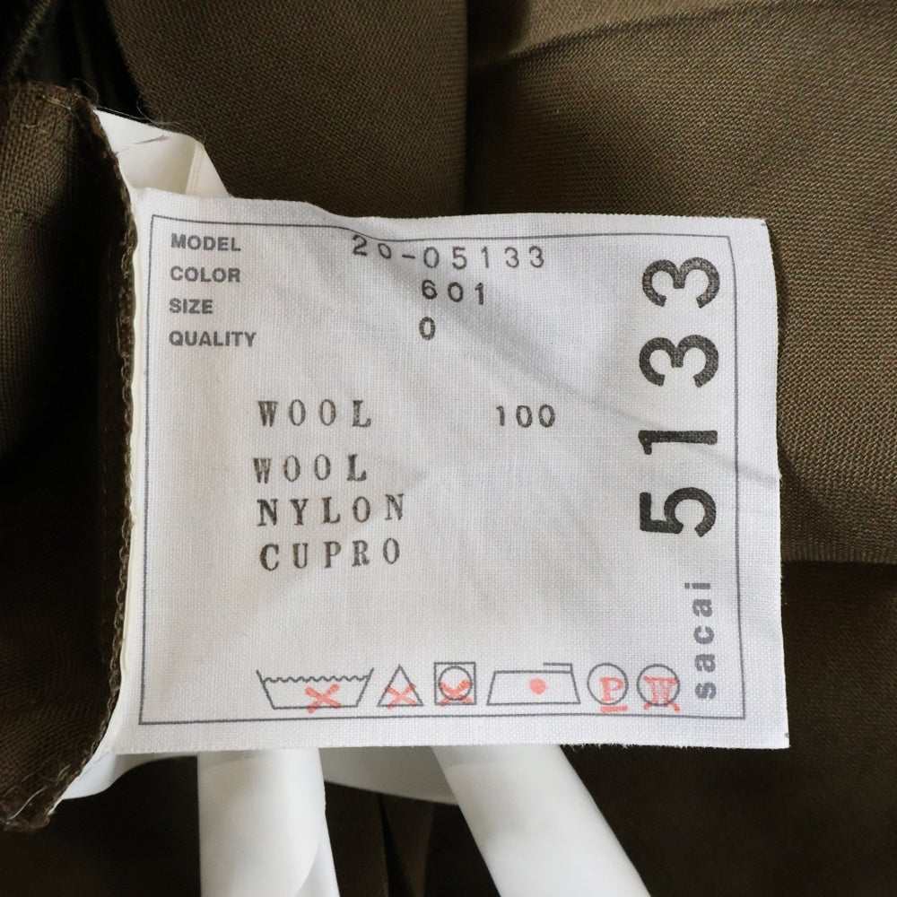 Sacai(サカイ) ベルト付き アシンメトリーデザイン プリーツスカート レディース ブラウン 20-05133