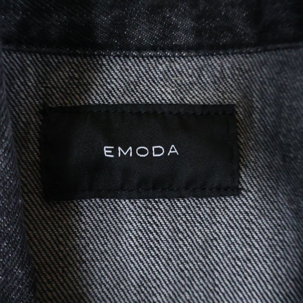 EMODA(エモダ) W スリットカットオフデニムジャケット ブラック レディース