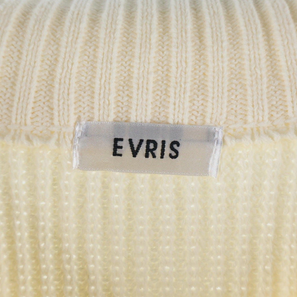 EVRIS(エヴリス) ケーブルSUNNYハーフジップニットトップス ホワイト レディース