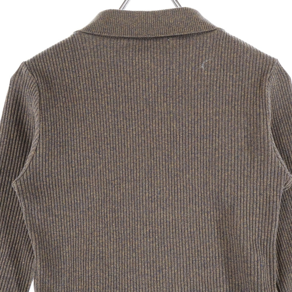 SLY(スライ) FRONT ZIP CUT フロントジップカットソー ブラウン レディース