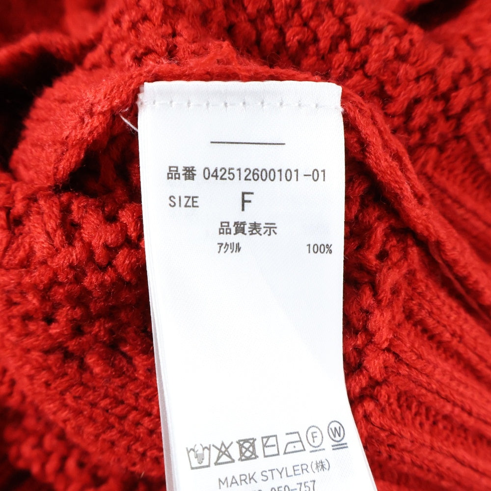 EMODA(エモダ) スキッパーワイドハートニット レッド レディース