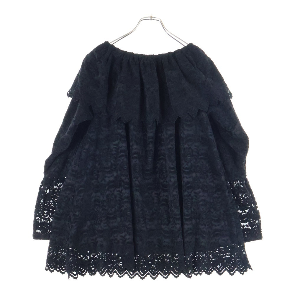 NO BRAND(ノーブランド) HONEY MI HONEY / ハニーミーハニー ブラッシュレース スカラップチュニック ブラック レディース