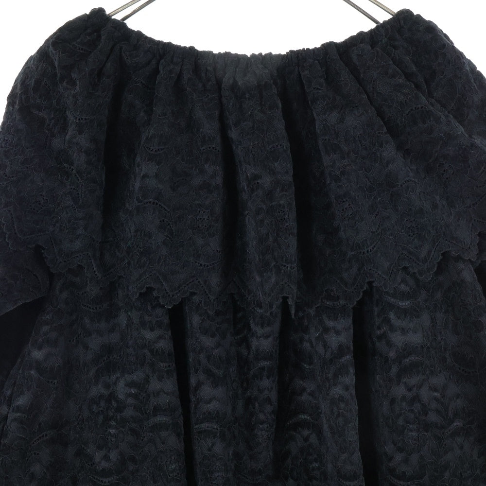 NO BRAND(ノーブランド) HONEY MI HONEY / ハニーミーハニー ブラッシュレース スカラップチュニック ブラック レディース