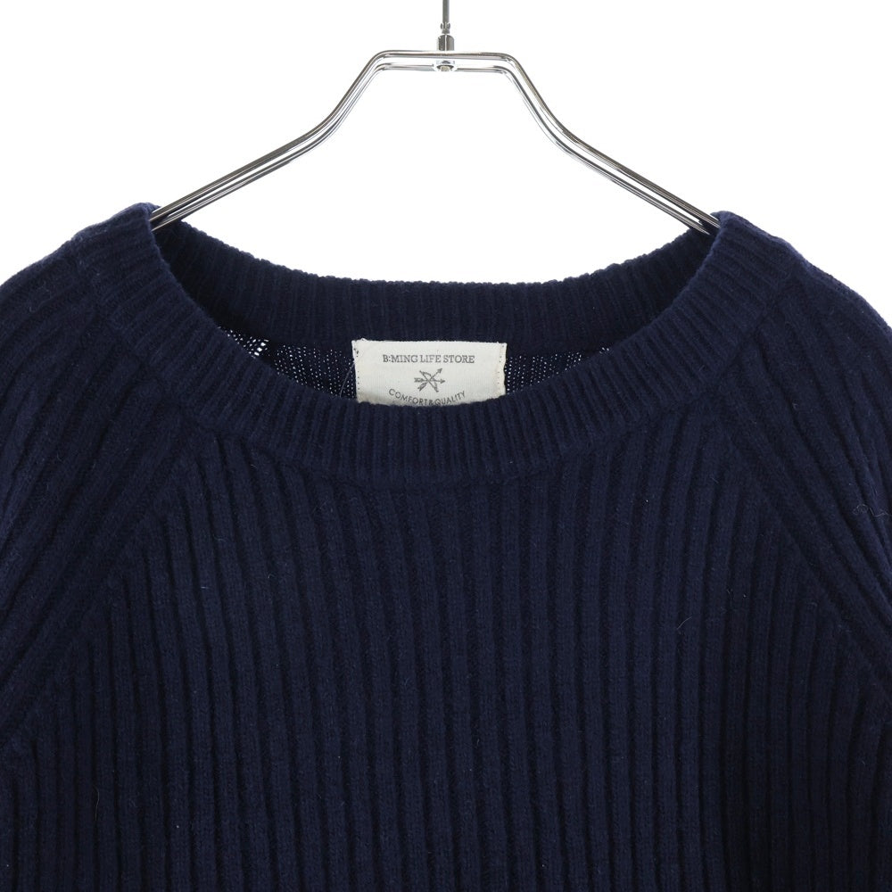 B:MING LIFE STORE by BEAMS(ビーミングライフストアバイビームス) ローゲージニットセーター ネイビー レディース