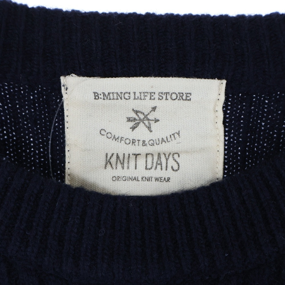 B:MING LIFE STORE by BEAMS(ビーミングライフストアバイビームス) ローゲージニットセーター ネイビー レディース