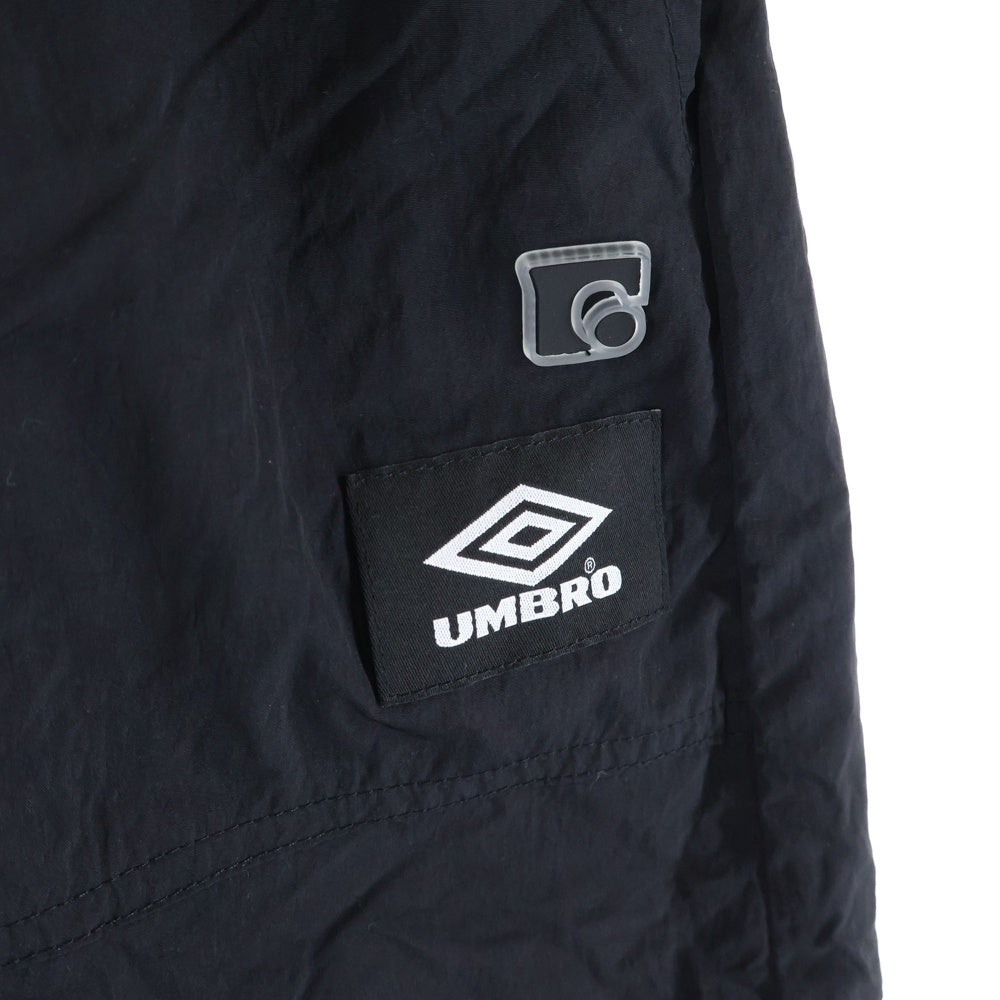 EMODA(エモダ) ×UMBRO /エモダ×アンブロ サイドスリットナイロンパンツ ブラック レディース