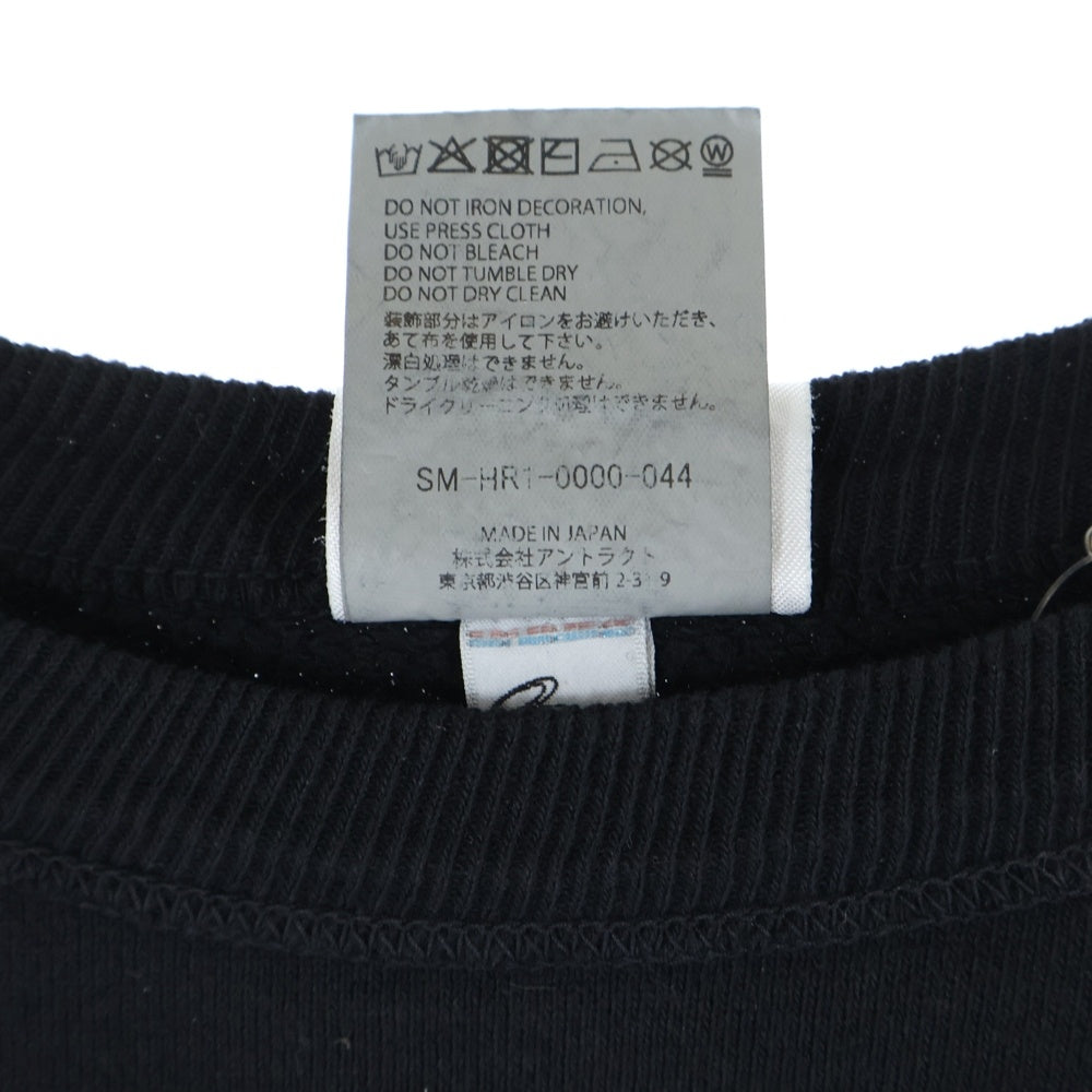SAINT MICHAEL(セントマイケル) 25AW CRW NECK SWET クルーネックスウェットトレーナー ブラック SM-HR1-0000-044