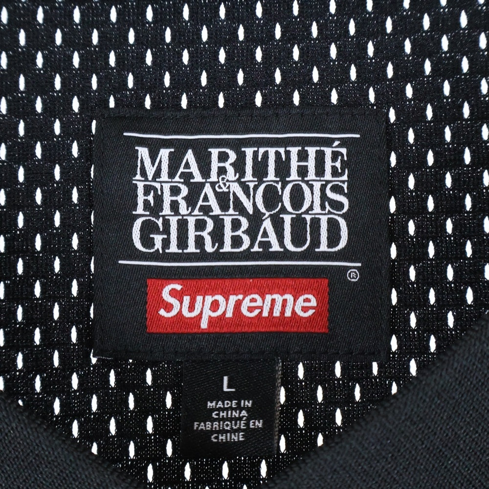 SUPREME(シュプリーム) 25SS ×MARITHE FRANCOIS Jersey バツ マリテ フランソワ フロントロゴデザイン Vネック メッシュ ジャージ ゲームシャツ ブラック