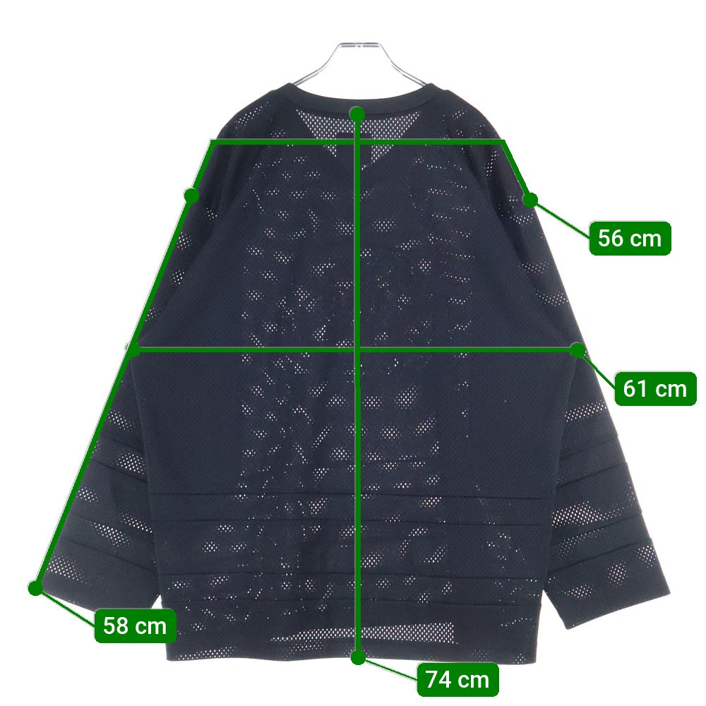 SUPREME(シュプリーム) 25SS ×MARITHE FRANCOIS Jersey バツ マリテ フランソワ フロントロゴデザイン Vネック メッシュ ジャージ ゲームシャツ ブラック