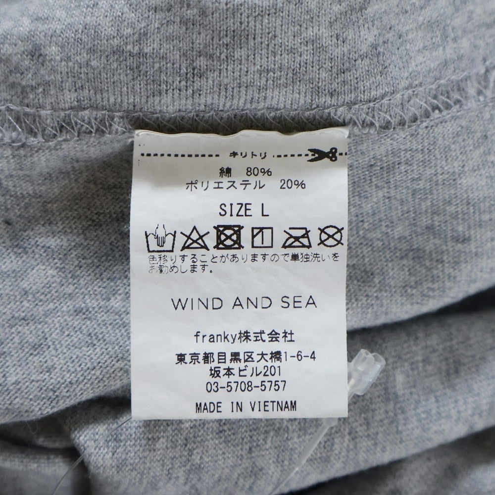 WIND AND SEA(ウィンダンシー) SAY CHEESEA TEE フロントマウス刺繍Tシャツ 半袖クルーネックカットソー グレー WDS-CS-351