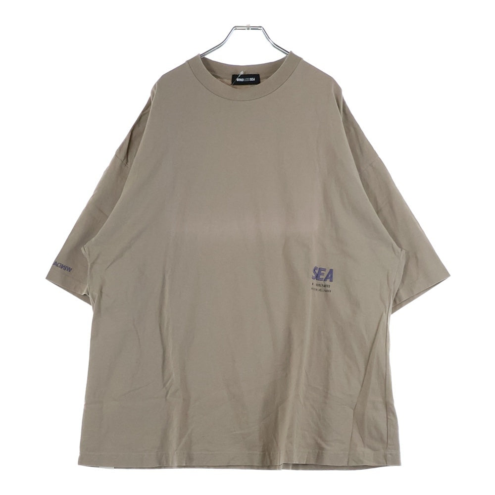 N.HOOLYWOOD(エヌハリウッド) ×WIND AND SEA ウィンダンシー ワンポイントロゴ刺繍Tシャツ 半袖クルーネックカットソー ベージュ NHWS-007