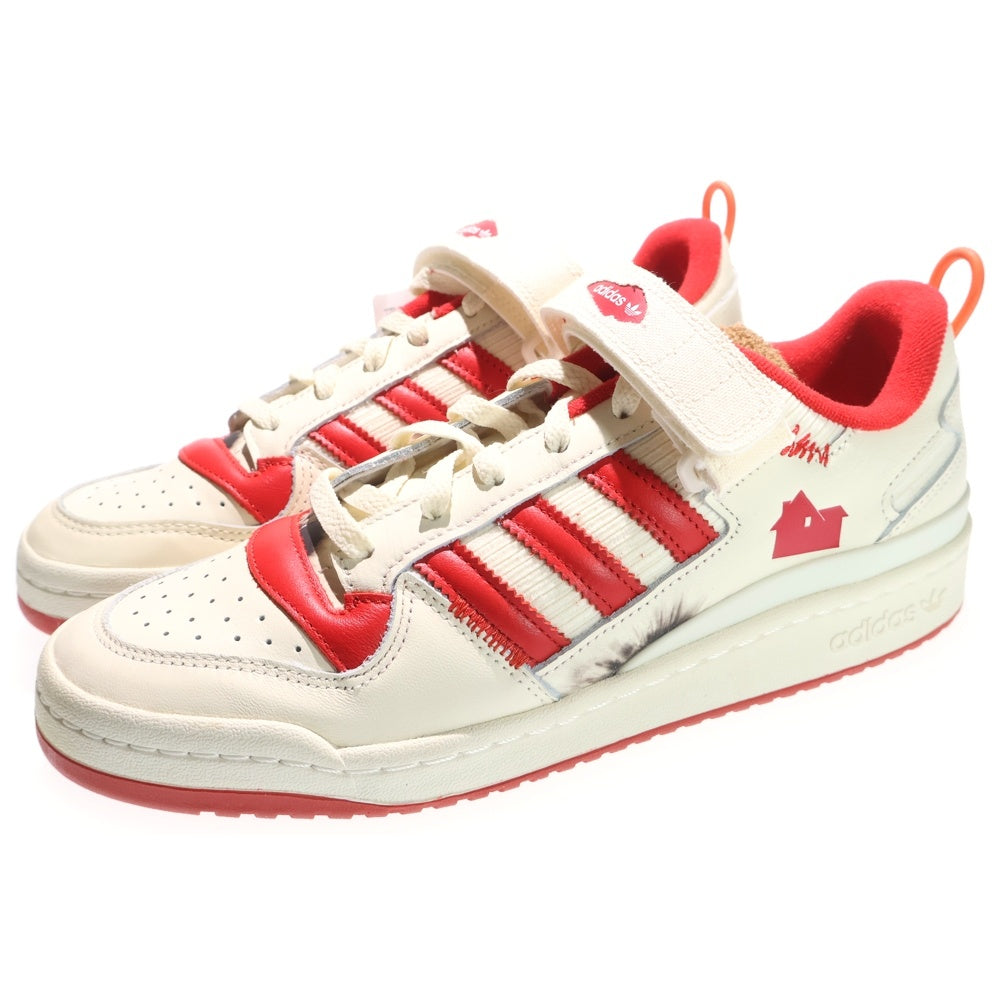 adidas(アディダス) ×HOME ALONE FORUM LOW ホームアローン フォーラム ローカットスニーカー ベージュ/レッド US9.5/27.5cm GZ4378