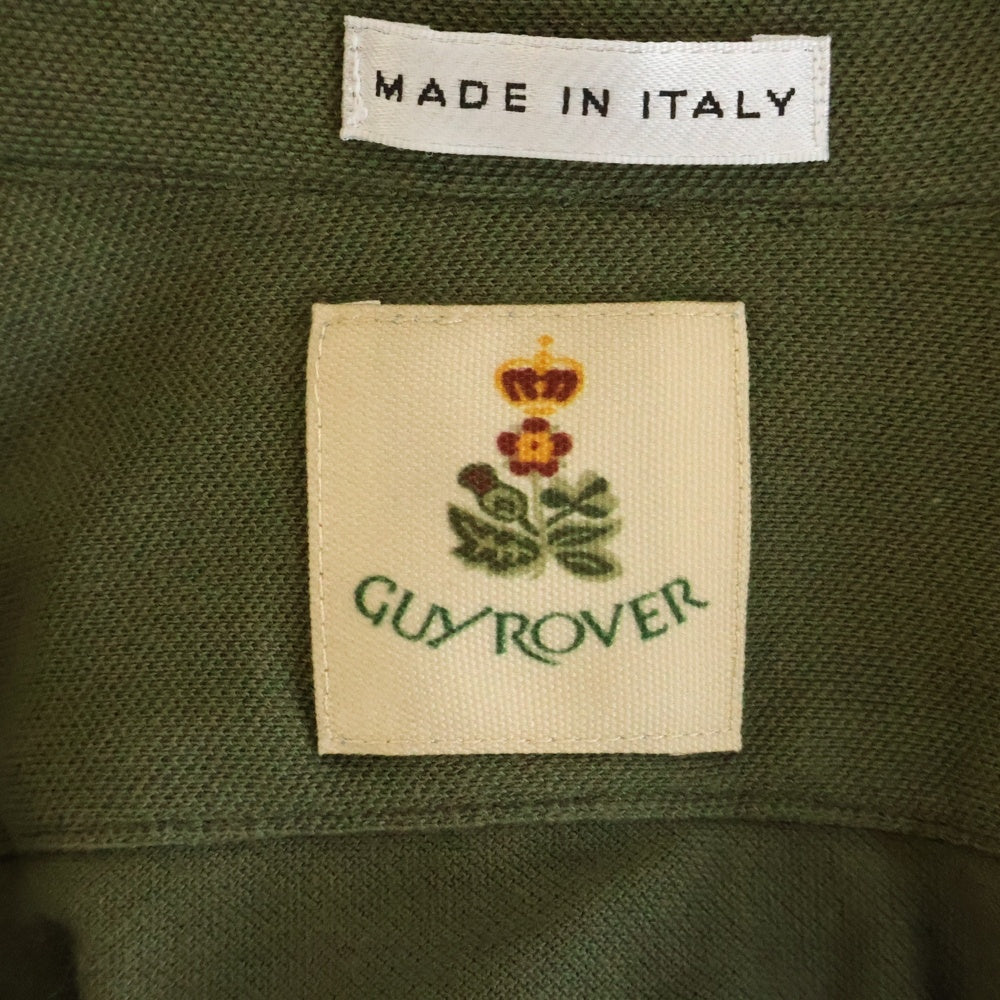 GUYROVER(ギローバー) 裾刺繍 ショートスリーブ 半袖ポロシャツ カーキ 3750PC207J