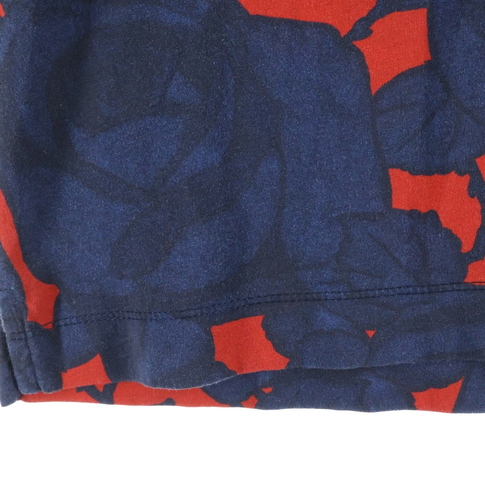 DRIES VAN NOTEN(ドリスヴァンノッテン) 総柄 半袖ポロシャツ ネイビー/レッド