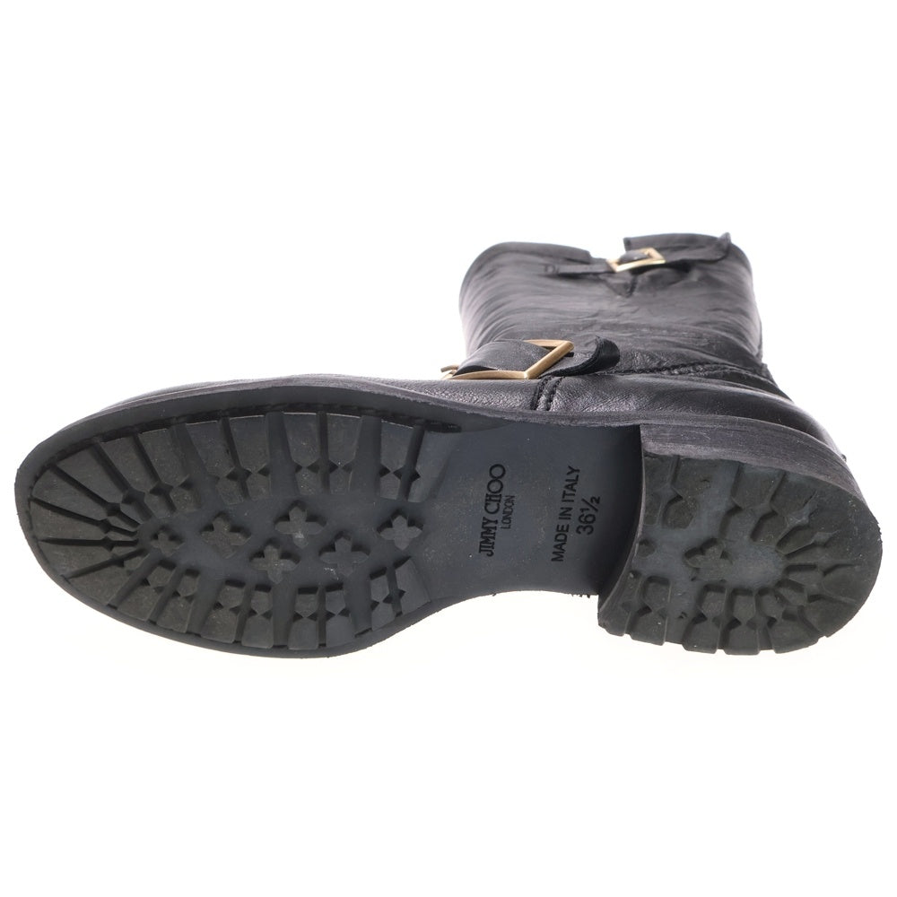 JIMMY CHOO(ジミーチュウ) BIKER LEATHER UNLINED バイカー レザー アンラインド エンジニア ブーツ ブラック 247BIKER レディース
