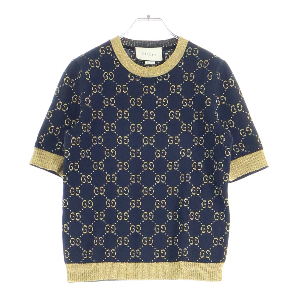 GUCCI(グッチ) 18AW GGコットンラメ ファブリック トップス 半袖クルー