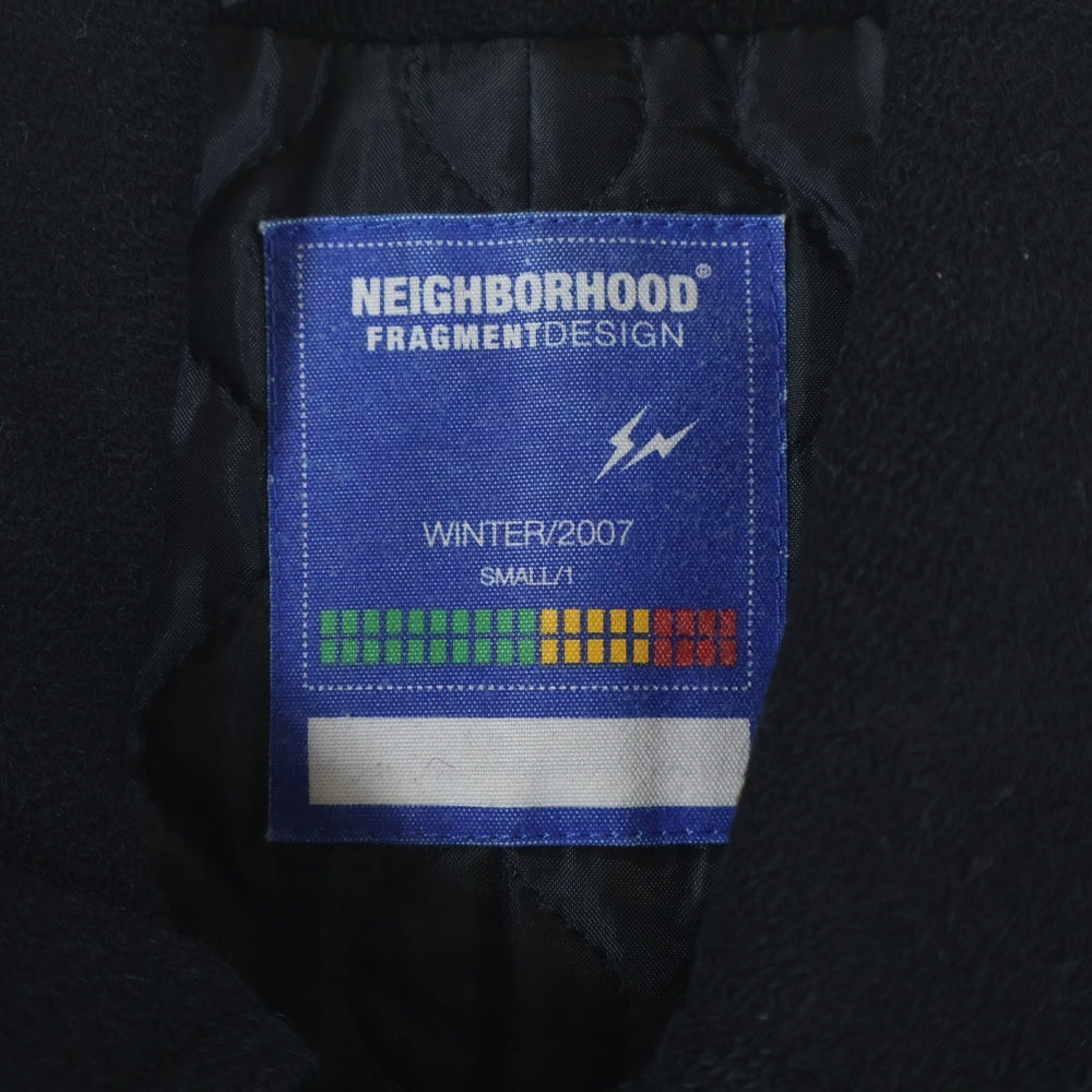 NEIGHBORHOOD(ネイバーフッド) 07AW ×FRAGMENT DESIGN FR.PEA/M-COAT フラグメント ジップアップPコート ブラック SPFR-JK-01