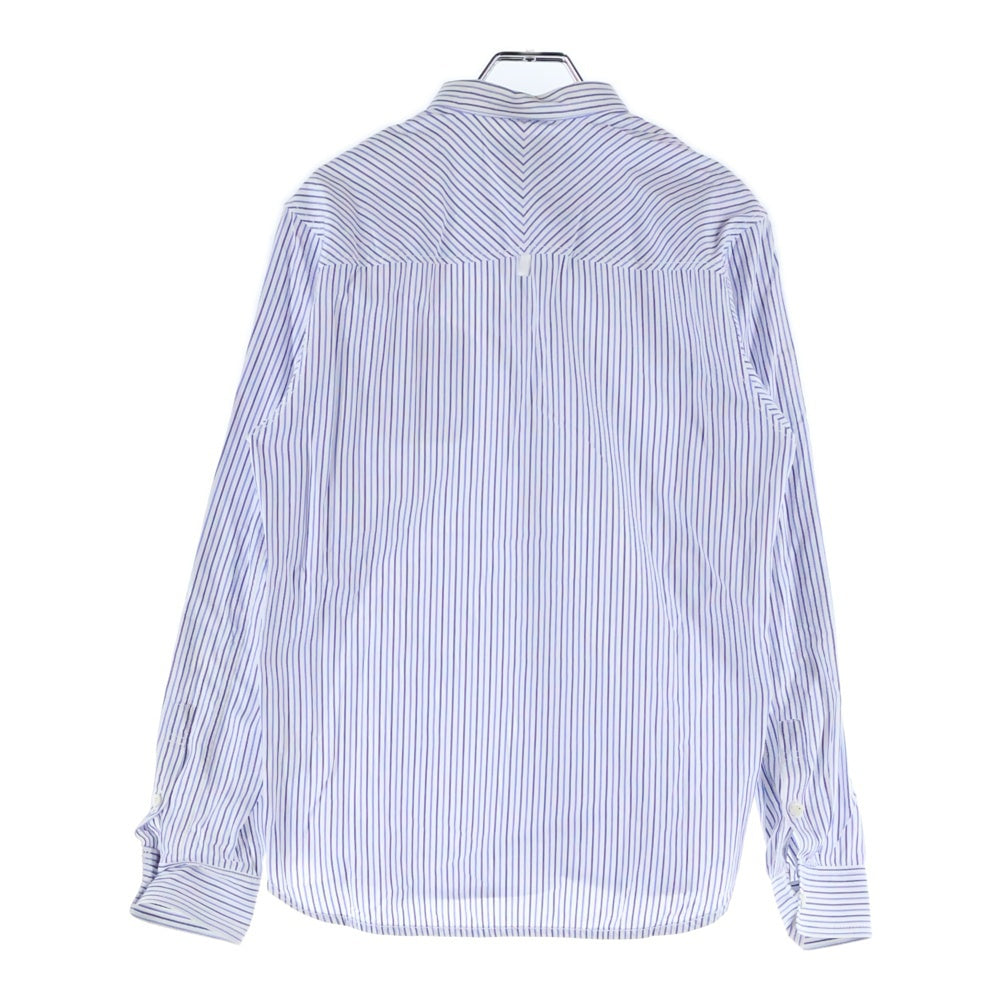 NEIGHBORHOOD(ネイバーフッド) 11AW CLASSIC STRIPE/C-SHIRT.LS クラシックストライプ 胸ロゴ 長袖ボタンシャツ ホワイト/ブルー 112ARNH-SHM05