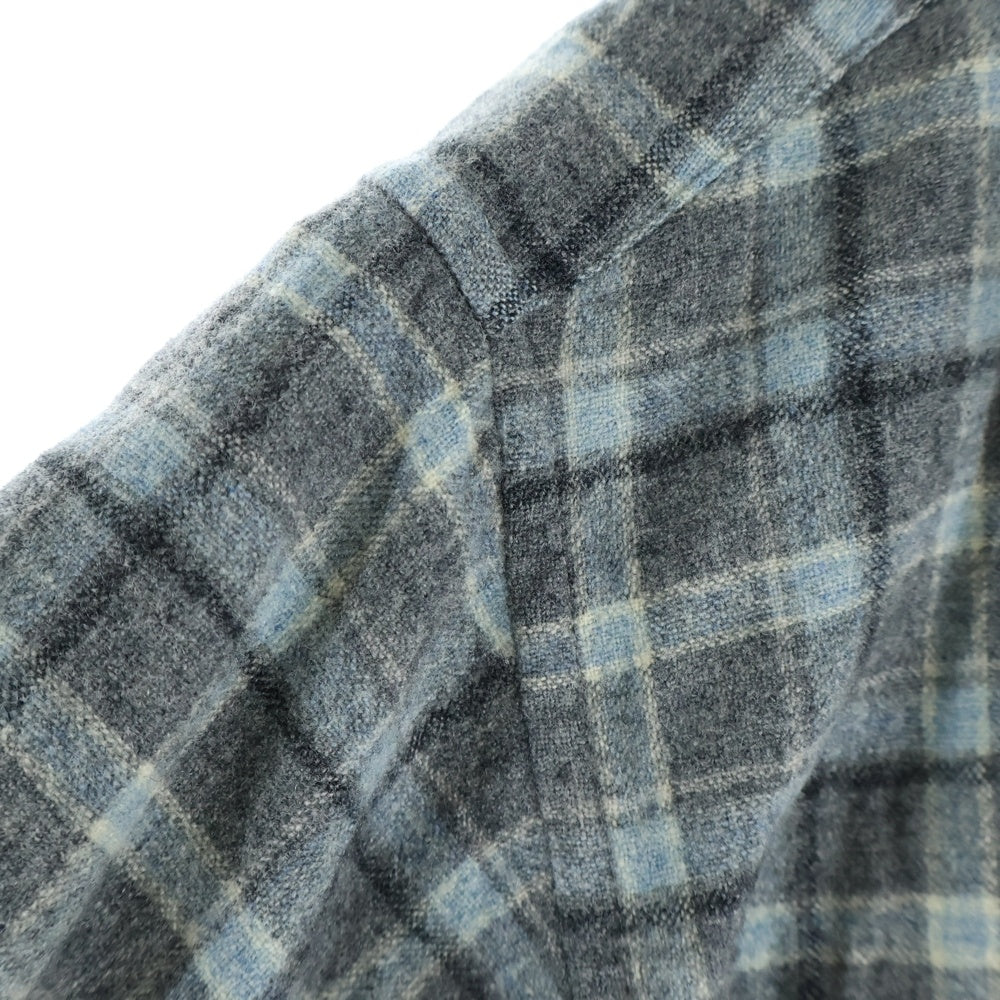 PENDLETON(ペンドルトン) 50S VINTAGE ヴィンテージ チェック柄 ウール オープンカラー長袖シャツ グレー/ブルー