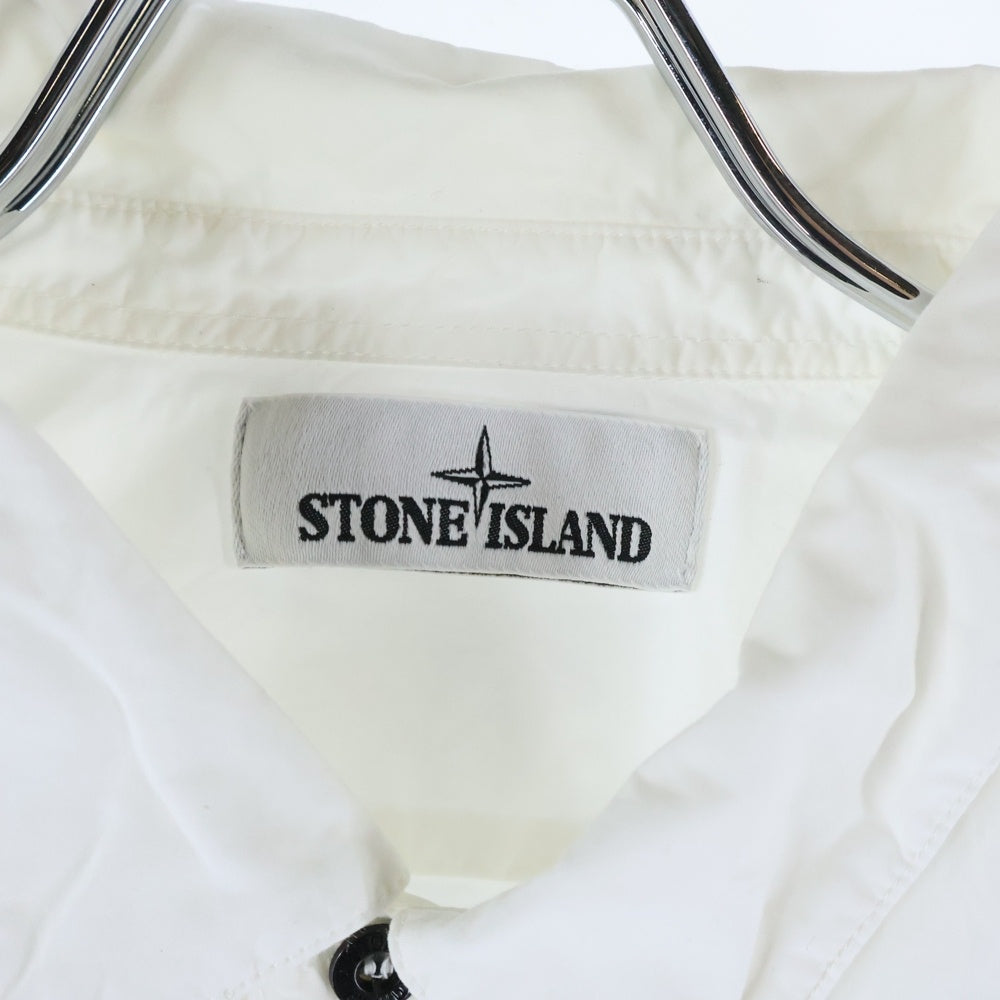 STONE ISLAND(ストーンアイランド) EMBROIDERED LOGO SHIRT エンブロイダリー ロゴ ロングスリーブ コットンシャツ ホワイト 691512501