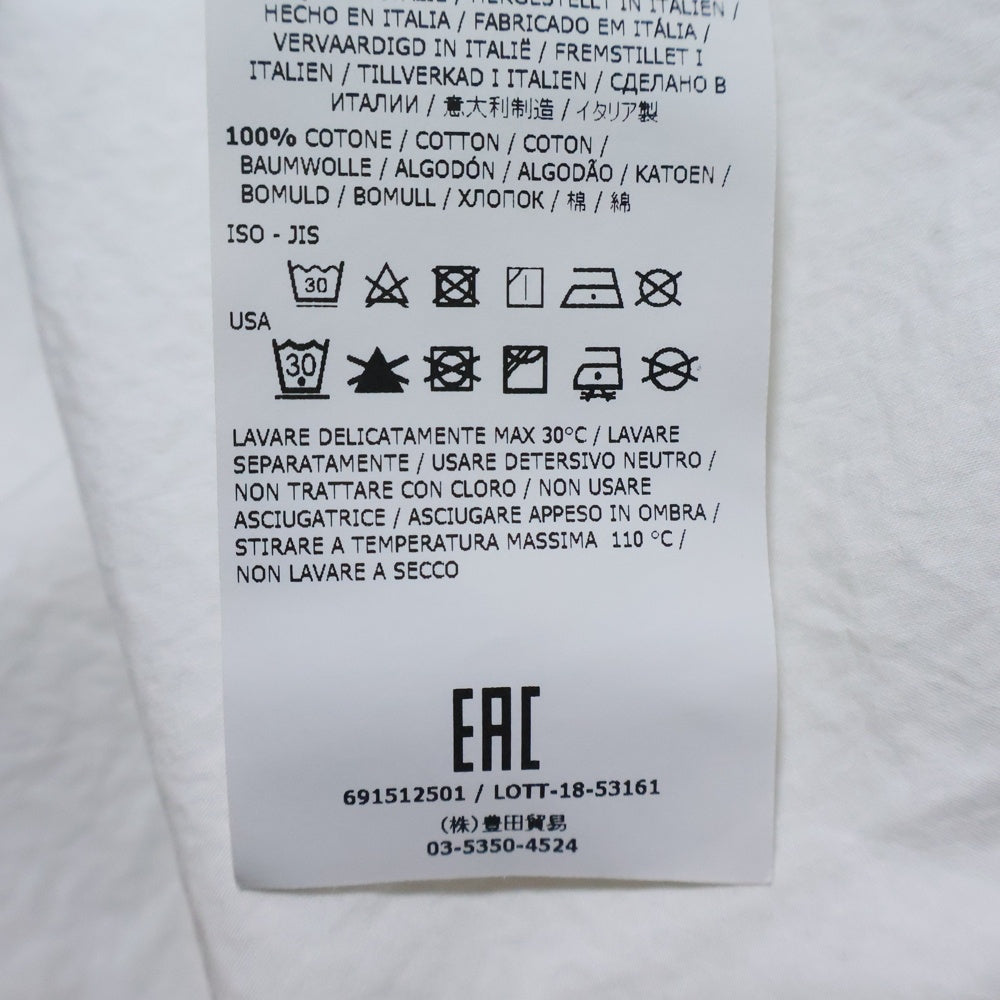 STONE ISLAND(ストーンアイランド) EMBROIDERED LOGO SHIRT エンブロイダリー ロゴ ロングスリーブ コットンシャツ ホワイト 691512501