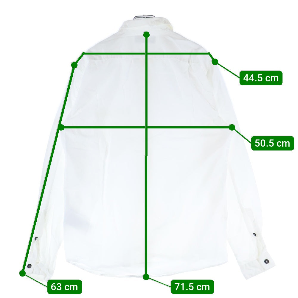 STONE ISLAND(ストーンアイランド) EMBROIDERED LOGO SHIRT エンブロイダリー ロゴ ロングスリーブ コットンシャツ ホワイト 691512501