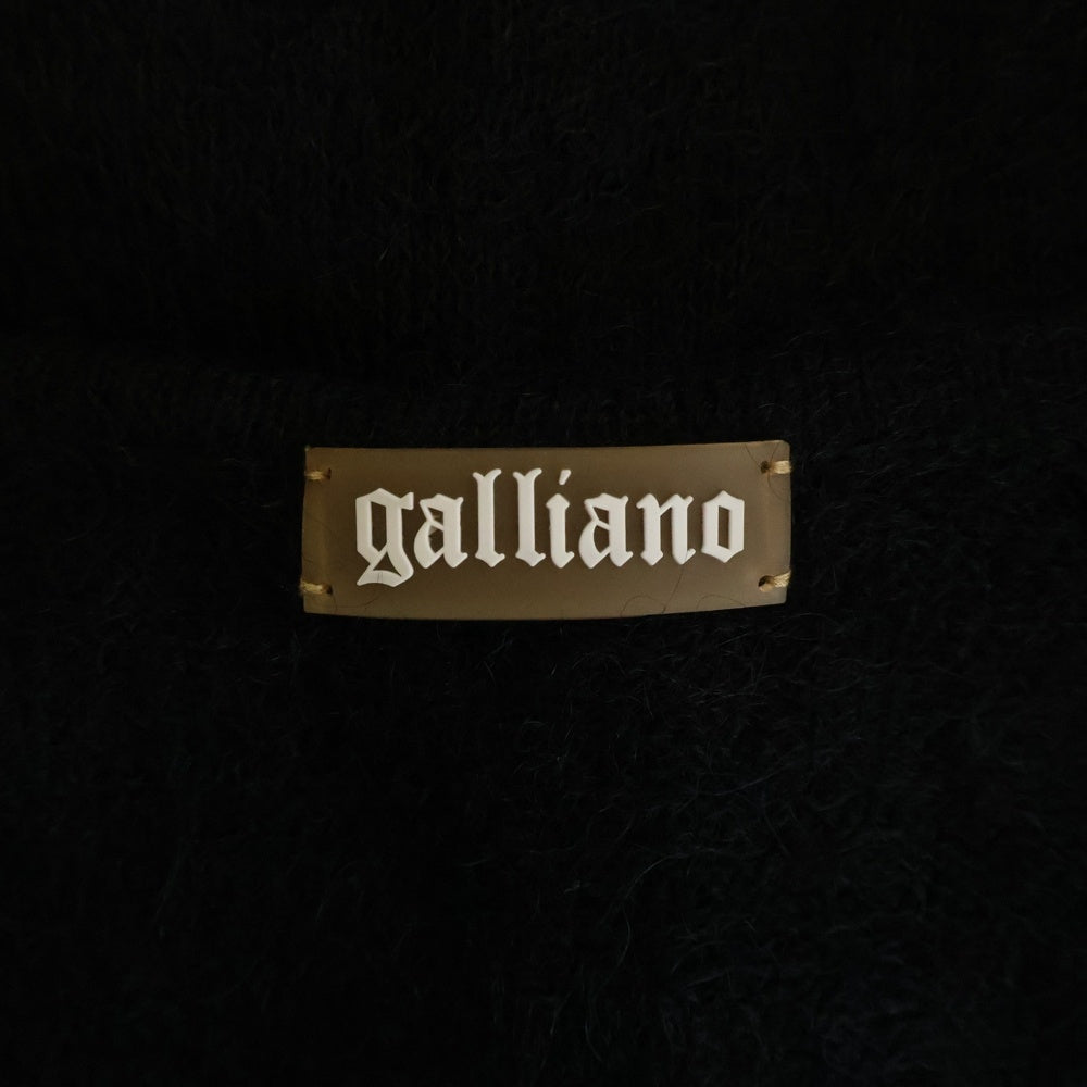 galliano(ガリアーノ) ロゴプレート モヘア混 ニット キャミソール レディース ブラック
