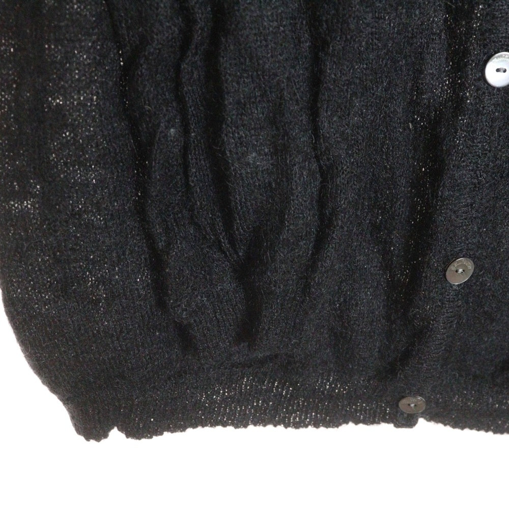 galliano(ガリアーノ) ロゴプレート モヘア混 ニット カーディガン レディース ブラック