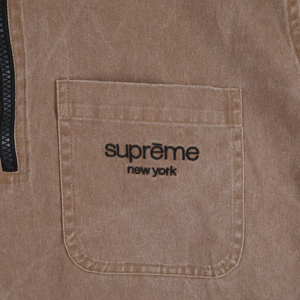 SUPREME(シュプリーム) 16SS Twill Half Zip ツイル ハーフジップ 半袖 シャツ ブラウン