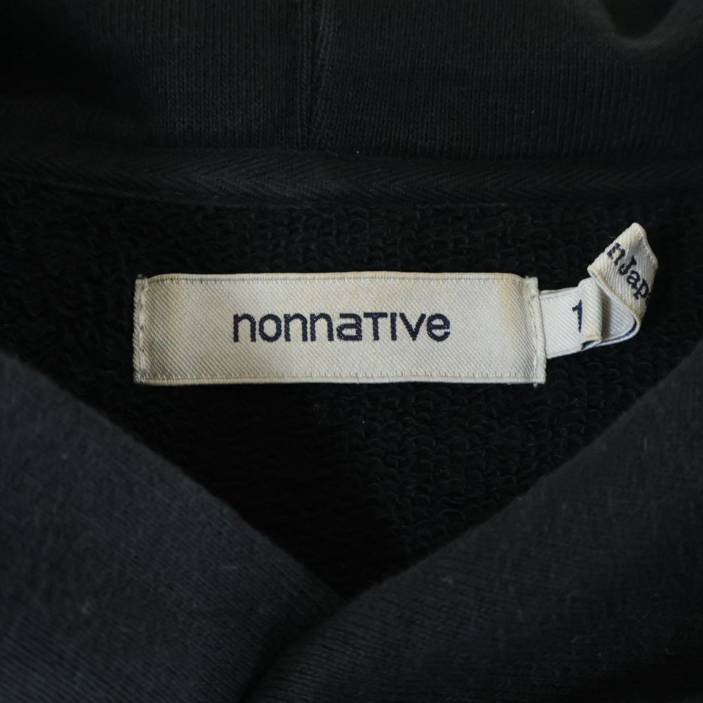nonnative(ノンネイティブ) 19SS DWELLER HOODY COTTON SWEAT OVERDYED ドウェラー コットン オーバーダイド プルオーバースウェットパーカー フーディー ブラック NN-C3551