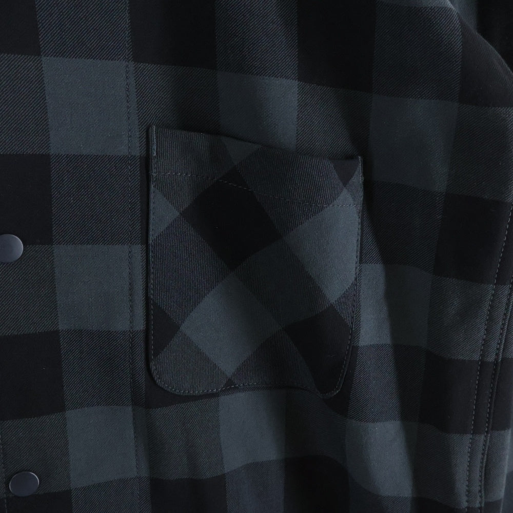 nonnative(ノンネイティブ) 17AW TRAINER SHIRT P/R/A/P TWILL STRETCH BLOCK CHECK トレーナー ツイル ストレッチ ブロックチェック シャツジャケット ブラック/グレー NN-S3209