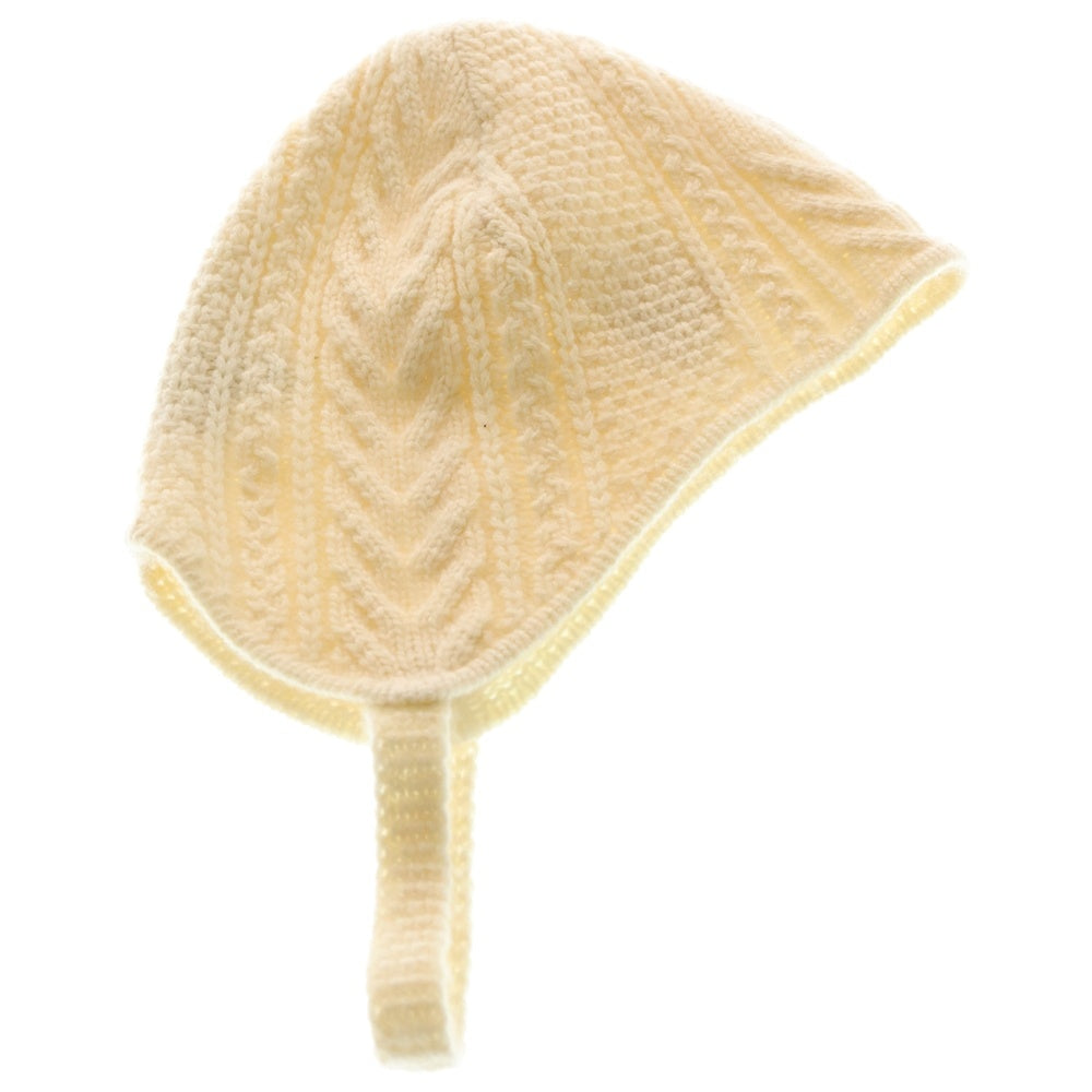 CHANEL(シャネル) ココマークワッペン カシミア ニットキャップ 帽子 アイボリー レディース