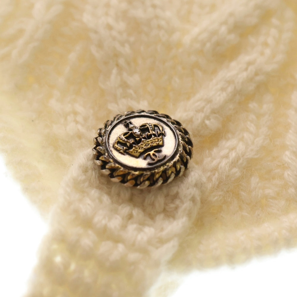 CHANEL(シャネル) ココマークワッペン カシミア ニットキャップ 帽子 アイボリー レディース