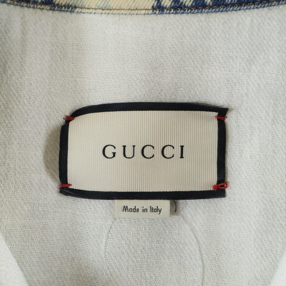 GUCCI(グッチ) 17SS ALESSANDRO MICHELE STUDDED DENIM JACKET アレッサンドロミケーレ期 スタッズデザイン アニマルパッチ ブリーチド デニムジャケット 452416 XR363