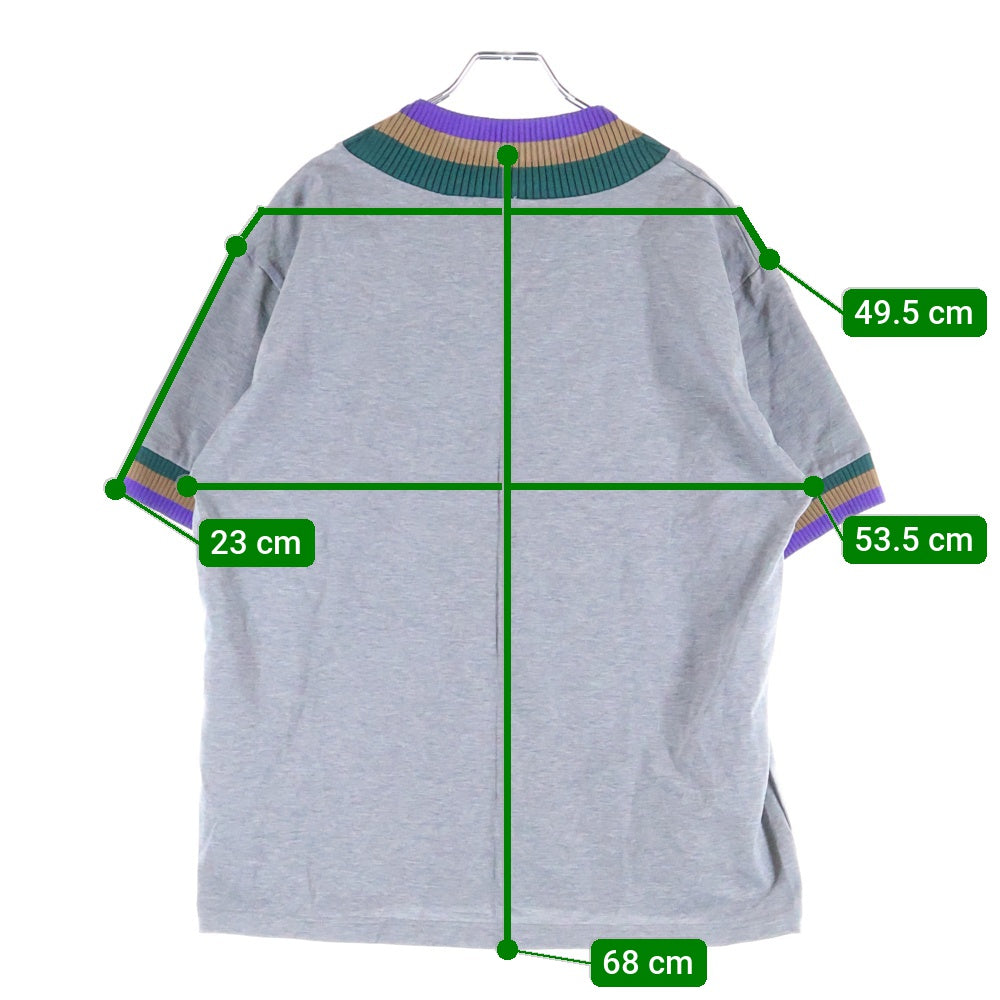kolor BEACON(カラービーコン) 22SS RINGER TEE ニット切り替え カットソー 半袖リンガーTシャツ グレー 22SBM-T02232