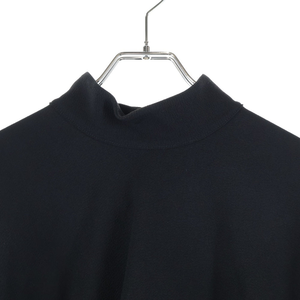 MARNI(マルニ) モックネック バックボタンフライ アシンメトリーカットソー 長袖ブラウス レディース ブラック/ネイビー CAMAZ10Q00TA088