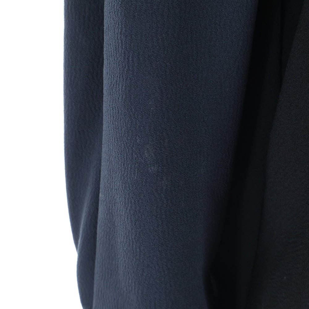 MARNI(マルニ) モックネック バックボタンフライ アシンメトリーカットソー 長袖ブラウス レディース ブラック/ネイビー CAMAZ10Q00TA088