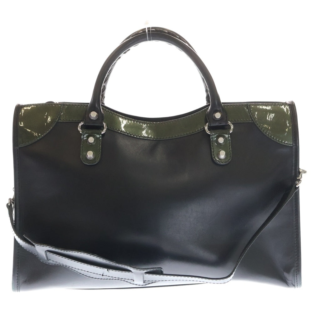 BALENCIAGA(バレンシアガ) ジャイアントシティ シルバー金具 レザーハンドバッグ ブラック 281770・1085・F・1669
